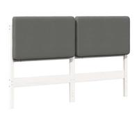 vidaXL Cabecero tapizado y Gris Claro 135 cm Madera de Pino Macizo, Diseño de Dormitorio Moderno, cabecero Rectangular de Pino, Acento Minimalista, Mueble Elegante y Duradero