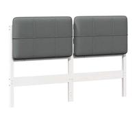 vidaXL Cabecero tapizado y Gris Claro 150 cm Madera de Pino Macizo, Cabecera Rectangular tapizada Elegante, Piezas duraderas de Cama, Accesorio Moderno para tu hogar