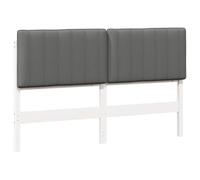 vidaXL Cabecero tapizado y Gris Claro 150 cm Madera de Pino Macizo, Dormitorio, diseño Rectangular, Estilo Moderno, Materiales duraderos, distribución Funcional, Ideal para Comodidad y relajación, us