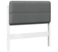 vidaXL Cabecero tapizado y Gris Claro 75 cm Madera de Pino Macizo, Cabecera Rectangular tapizada Elegante, Piezas duraderas de Cama, Accesorio Moderno para tu hogar