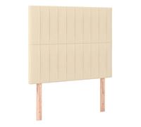 vidaXL Cabecero Cama Tapizado Cabezal Dormitorio Estructura Habitación Mobiliario Muebles Decoración Adorno de Tela Color Crema 100x5x118/128 cm
