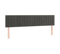 vidaXL 2X Cabeceros Cama Tapizado Antimancha Acolchado Protector Cubierto Elástico Prueba Polvo Dormitorio de Terciopelo Gris Oscuro 90x5x78/88 cm