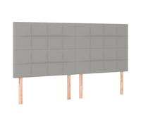 Vidaxl cabeceros 4 unidades de tela gris claro 80x5x78/88 cm