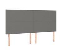 vidaXL Cabecero Cama Cabezal Dormitorio Estructura Habitación Mobiliario Muebles Decoración Adorno de Tela Gris Oscuro 180x5x118/128 cm