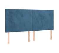Vidaxl cabeceros 4 unidades de terciopelo azul oscuro 100x5x78/88 cm