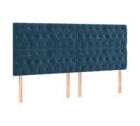 Vidaxl cabeceros 4 unidades de terciopelo azul oscuro 100x7x78/88 cm