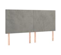Vidaxl cabeceros 4 unidades de terciopelo gris claro 100x5x78/88 cm