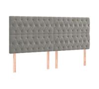 Cabeceros 4 Unidades De Terciopelo Gris Claro 100x7x78/88 Cm Vidaxl