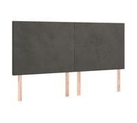 Vidaxl cabeceros 4 unidades de terciopelo gris oscuro 100x5x78/88 cm