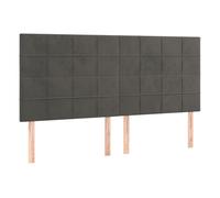 Vidaxl cabeceros 4 unidades de terciopelo gris oscuro 90x5x78/88 cm
