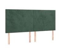 vidaXL Cabecero Cama Cabezal Dormitorio Estructura Habitación Mobiliario Muebles Decoración Adorno de Terciopelo Verde Oscuro 200x5x118/128 cm
