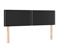 vidaXL Cabeceros Cama Tapizado Acolchado Antimancha Protector Cubierto Elástico Prueba Polvo Dormitorio Cuero Sintético Negro 144x5x78/88 cm