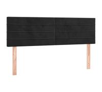 vidaXL Cabeceros tapizados acolchados 2 unidades Terciopelo negro 72x5x78/88 cm
