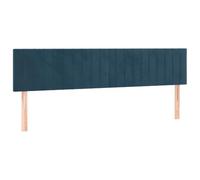 vidaXL Cabeceros de cama 2x tapizados antimancha acolchados terciopelo azul oscuro 80x5x78/88 cm