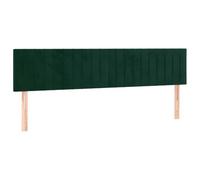 vidaXL Cabeceros Cama Tapizado Antimancha Acolchado Protector Cubierto Elástico Prueba Polvo Dormitorio de Terciopelo Verde Oscuro 200x5x78/88 cm