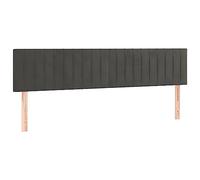 vidaXL 2X Cabeceros Cama Tapizado Antimancha Acolchado Protector Cubierto Elástico Prueba Polvo Dormitorio de Terciopelo Gris Oscuro 80x5x78/88 cm
