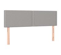 vidaXL 2X Cabeceros Cama Tapizado Antimancha Acolchado Protector Cubierto Elástico Prueba Polvo Funda Dormitorio Tela Gris Claro 72x5x78/88 cm