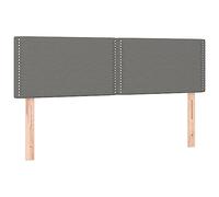 vidaXL 2X Cabeceros Cama Tapizado Antimancha Acolchado Protector Cubierto Elástico Prueba Polvo Funda Dormitorio Tela Gris Oscuro 72x5x78/88 cm