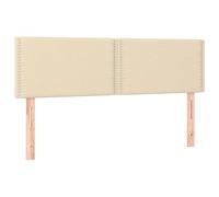 vidaXL Cabeceros Cama Tapizado Antimancha Acolchado Protector Cubierto Elástico Prueba Polvo Funda Dormitorio Tela Crema 144x5x78/88 cm