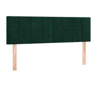vidaXL 2X Cabeceros Cama Tapizado Antimancha Protector Acolchado Cubierto Elástico Prueba Polvo Dormitorio Terciopelo Verde Oscuro 72x5x78/88 cm