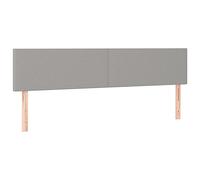 vidaXL 2X Cabeceros Tapizado Cama Antimancha Acolchado Protector Cubierto Elástico Prueba Polvo Funda Dormitorio de Tela Gris Claro 80x5x78/88 cm