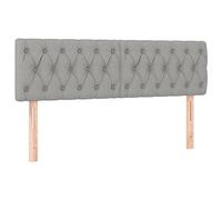vidaXL Cabeceros Tapizado Cama Dormitorio Antimancha Acolchado Protector Cubierta Elástico Prueba Polvo Funda de Tela Gris Claro 144x7x78/88 cm