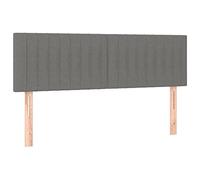 vidaXL Cabeceros Tapizado Cama Dormitorio Antimancha Protector Acolchado Cubierto Elástico Prueba Polvo Funda Tela Gris Oscuro 144x5x78/88 cm