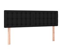 vidaxl Cabeceros tapizados para cama de pared, juego de 2, tela negra, altura ajustable, excelente soporte