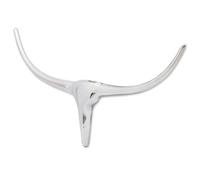 vidaXL Cabeza de Toro Material Decorativa para Pared 75 cm Aluminio Plateada
