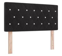 vidaXL Cabezal Botones de Cristal tapizado en Terciopelo Negro de 90 cm