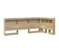 vidaXL Cabezal de Cama L de, en L, 90 x 190 cm, Roble Sonoma, de Madera de ingeniería. Tiene un montón de Espacio de Almacenamiento, un diseño Minimalista, es fácil de Limpiar, Ahorra Espacio y es ID