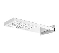 vidaXL Cabezal de Ducha de Pared Alcachofa Cuarto de Baño Accesorio Rociador Boquillas Giratoria Área Amplia Acero Inoxidable 201 Plateado