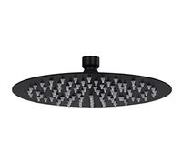 vidaXL Cabezal de Ducha Efecto Lluvia Alcachofa Cuarto de Baño Accesorio Rociador Boquillas Giratoria Área Amplia Acero INOX Redondo Negro 20 cm