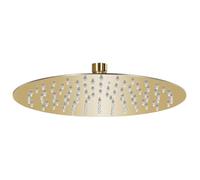 vidaXL Cabezal de Ducha Redondo Efecto Lluvia Cuarto de Baño Accesorio Rociador Boquillas Giratoria Área Amplia Acero INOX Dorado 25 cm