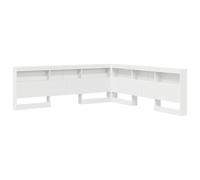 vidaXL Cabezal de estantería en L Blanco de Madera Engineered con estantes de 200 cm, de pie, Guardar Cosas, diseño Que Ahorra Espacio, Minimalista y fácil de Limpiar. Ideal para la hab