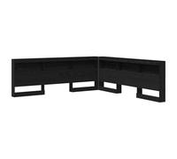 vidaXL Cabezal de estantería L Negro de Roble de 200 cm en Madera de ingeniería, Independiente, con estantes Integrados, Estilo Minimalista, solución de Almacenamiento para el Dormitorio, Estante de