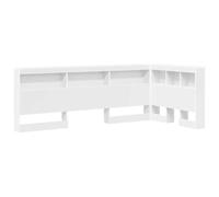 vidaXL Cabezal de librería en L Blanco de Madera reciclada 90 x 190 cm. Tiene Mucho Espacio para almacenar Uso en Interiores, fácil de Limpiar y Ahorra Espacio. Su diseño Minimalista