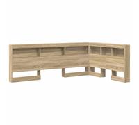 vidaXL Cabezal de Libro en Forma de L de Madera de ingeniería en Roble Sonoma, 120 x 190 cm. Diseño práctico Que Ahorra Espacio con estantes Integrados. Un Accesorio Minimalista para el Dormitorio,