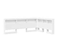 vidaXL Cabezal de Libro en L Blanco de, 120 x 200 cm, Hecho de Madera aglomerada. Tiene Mucho Espacio para Guardar Cosas y estantes Integrados. Su diseño Minimalista Ahorra Espacio, es Duradero y fác