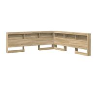 vidaXL Cabezal de Libros en Forma de L Sonoma Oak, 200 cm, con un montón de Espacio para Guardar Cosas, estantes Integrados, diseño Sencillo, Ahorra Espacio, fácil de Limpiar, Color marrón, Ideal par