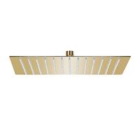 vidaXL Cabezal Ducha Efecto Lluvia Cuarto de Baño Accesorio Rociador Boquillas Giratoria Área Amplia Acero INOX Cuadrado Dorado 25x25cm