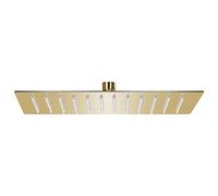 vidaXL Cabezal ducha efecto lluvia acero inox cuadrado dorado 30x20cm