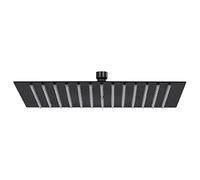 vidaXL Cabezal ducha efecto lluvia acero inox cuadrado negro 30x30 cm