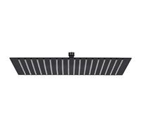 vidaXL Cabezal Ducha Efecto Lluvia Alcachofa Cuarto de Baño Accesorio Rociador Boquillas Giratoria Área Amplia Acero INOX Cuadrado Negro 50x50 cm