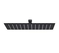 vidaXL Cabezal Ducha Efecto Lluvia Alcachofa Cuarto de Baño Accesorio Rociador Boquillas Giratoria Área Amplia Acero INOX Cuadrado Negro 30x20 cm