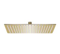 vidaXL Cabezal Ducha Efecto Lluvia Cuarto de Baño Accesorio Rociador Boquillas Giratoria Área Amplia Acero INOX Cuadrado Dorado 50x50 cm