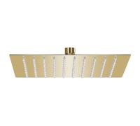 vidaXL Cabezal Ducha Efecto Lluvia Cuarto de Baño Accesorio Rociador Boquillas Giratoria Área Amplia Acero INOX Cuadrado Dorado 20x20 cm