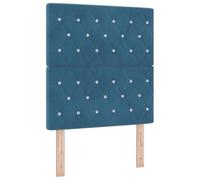 vidaXL Cabezal LED Azul Oscuro con Botones de Cristal Acolchados de 80 cm, montado en la Pared. Mueble Moderno para un Dormitorio de Adultos, diseño tapizado de Terciopelo. Decoración Suave y Ajusta
