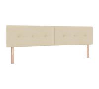 vidaXL Cabezal LED Botones Acolchados Crema 100 cm Tela