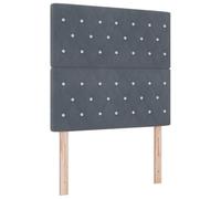 vidaXL Cabecero LED Tapizado con Botones de Cristal Gris Oscuro 90 cm Puerto USB Montado en la Pared Muebles Contemporáneos para Dormitorio Espacio para Dormir Adulto Alto Tela Moderna de Terciopelo